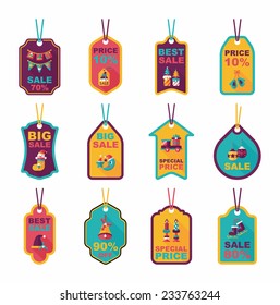 Christmas tag flat banner background set,eps10