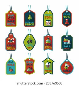 Christmas tag flat banner background set,eps10