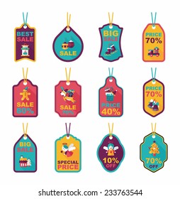 Christmas tag flat banner background set,eps10