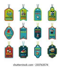 Christmas tag flat banner background set,eps10