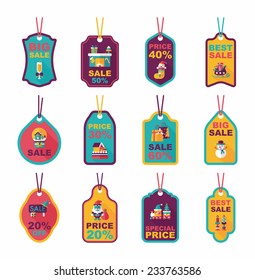 Christmas tag flat banner background set,eps10