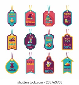 Christmas tag flat banner background set,eps10