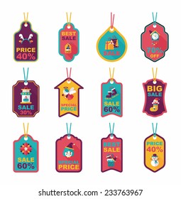 Christmas tag flat banner background set,eps10