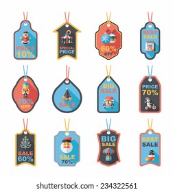 Christmas tag flat banner background set,eps10 