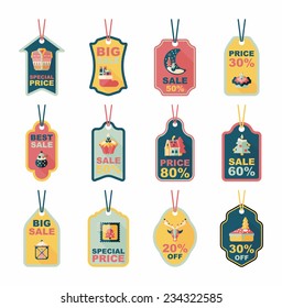 Christmas tag flat banner background set,eps10 