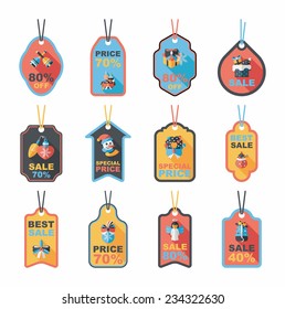 Christmas tag flat banner background set,eps10 