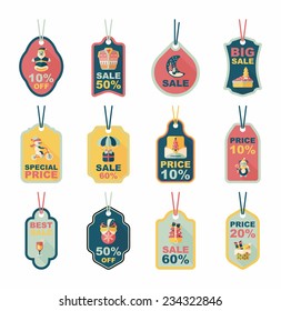 Christmas tag flat banner background set,eps10 