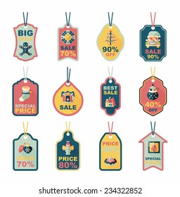 Christmas tag flat banner background set,eps10 