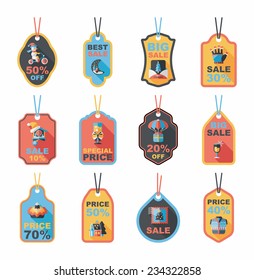 Christmas tag flat banner background set,eps10