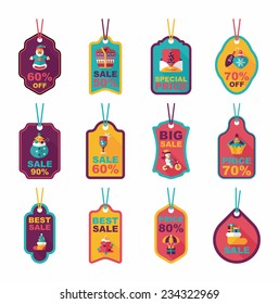 Christmas tag flat banner background set,eps10 