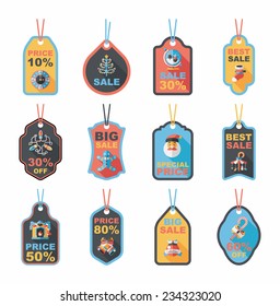 Christmas tag flat banner background set,eps10 