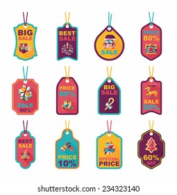 Christmas tag flat banner background set,eps10 