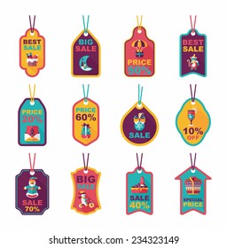 Christmas tag flat banner background set,eps10 