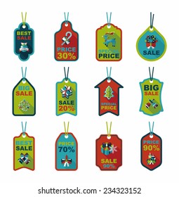 Christmas tag flat banner background set,eps10 