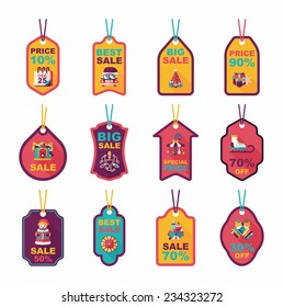 Christmas tag flat banner background set,eps10