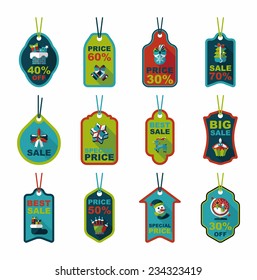 Christmas tag flat banner background set,eps10 
