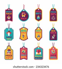 Christmas tag flat banner background set,eps10