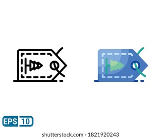 icono de la etiqueta navideña en línea y estilo plano. ilustración vectorial para diseño gráfico, sitio web, interfaz de usuario aislada en fondo blanco. EPS 10
