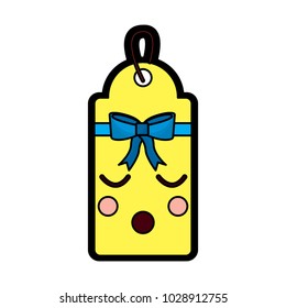 christmas tag kawaii character label cartoon