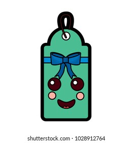 christmas tag kawaii character label cartoon