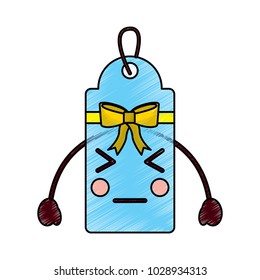 christmas tag kawaii character label cartoon