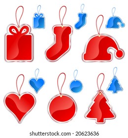 christmas tag set vector