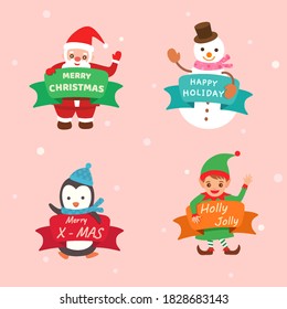 Christmas tags card ornaments sign with symbol