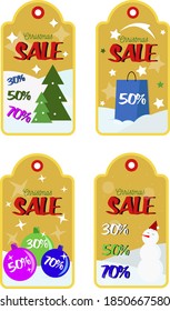 Christmas tags drawn in illustrator