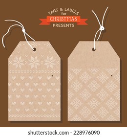 Christmas Tags or Labels- Scandinavian Style - in vector