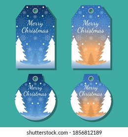 Christmas tags set greetings elements on colorful background. Christmas background. vector illustration