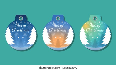 Las etiquetas de Navidad establecen elementos de saludos en un fondo colorido. Fondo de Navidad. ilustración vectorial