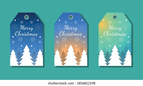 Christmas tags set greetings elements on colorful background. Christmas background. vector illustration