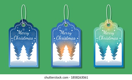 Christmas tags set greetings elements on colorful background. Christmas background. vector illustration