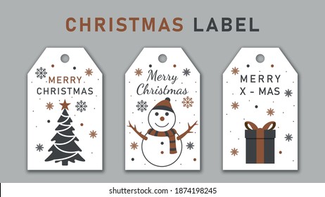 Christmas tags set greetings elements on colorful background. Christmas background. vector illustration