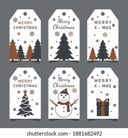 Christmas tags set greetings elements on colorful background. Christmas background. vector illustration