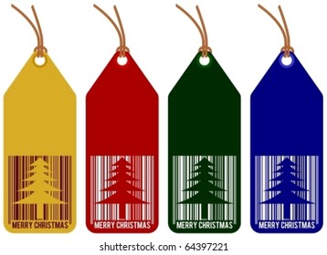 christmas tags - set isolated on white background