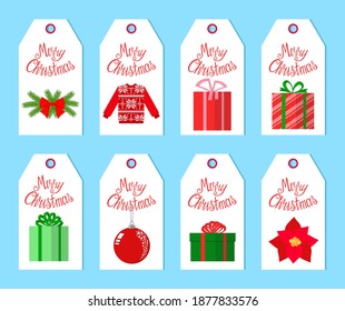 Christmas Tags set traditional design elements