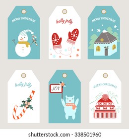 Christmas tags. Vector illustration. Tags template.