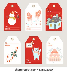 Christmas tags. Vector illustration. Tags template.