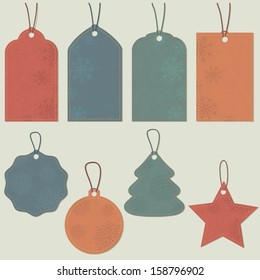 Christmas tags. Vector set, EPS 8.