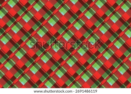 Christmas Tartan Check Pattern (Diagonal Design)