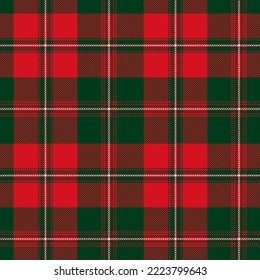 Funda de tartán de Navidad. Cierre de la muestra escocesa de tela de patrón. 