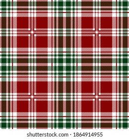 Christmas tartan plaid. Textile pattern design for pillows, shirts, Christmas socks, tablecloth and other holiday decoration.