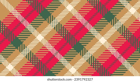 Vector de plástico de Tartán de Navidad, fondo de Navidad rústico, impresión de textura de tela, vector de plástico de Escocia navideña