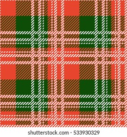 Christmas tartan seamless vector patterns in grin and red colors