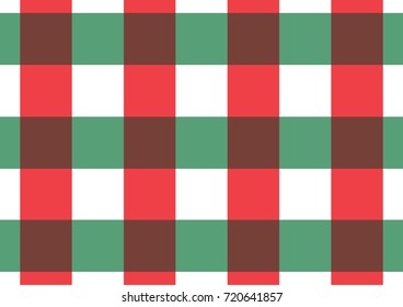 Christmas tartan vector patterns in green, red and white colors Texture from rhombus/squares for - plaid, tablecloths, clothes, shirts, dresses, paper, blankets, and other textile products.