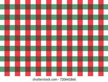 Christmas tartan vector patterns in green, red and white colors Texture from rhombus/squares for - plaid, tablecloths, clothes, shirts, dresses, paper, blankets, and other textile products.