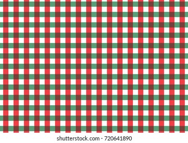 Christmas tartan vector patterns in green, red and white colors Texture from rhombus/squares for - plaid, tablecloths, clothes, shirts, dresses, paper, blankets, and other textile products.