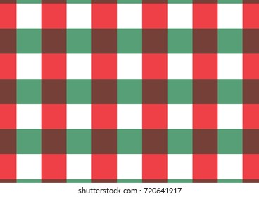 Christmas tartan vector patterns in green, red and white colors Texture from rhombus/squares for - plaid, tablecloths, clothes, shirts, dresses, paper, blankets, and other textile products.