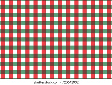 Christmas tartan vector patterns in green, red and white colors Texture from rhombus/squares for - plaid, tablecloths, clothes, shirts, dresses, paper, blankets, and other textile products.